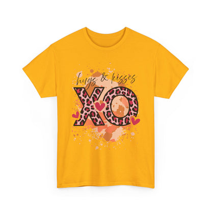 XO Hugs & Kisses Leopard Print Tee — Valentine's Day Graphic Shirt