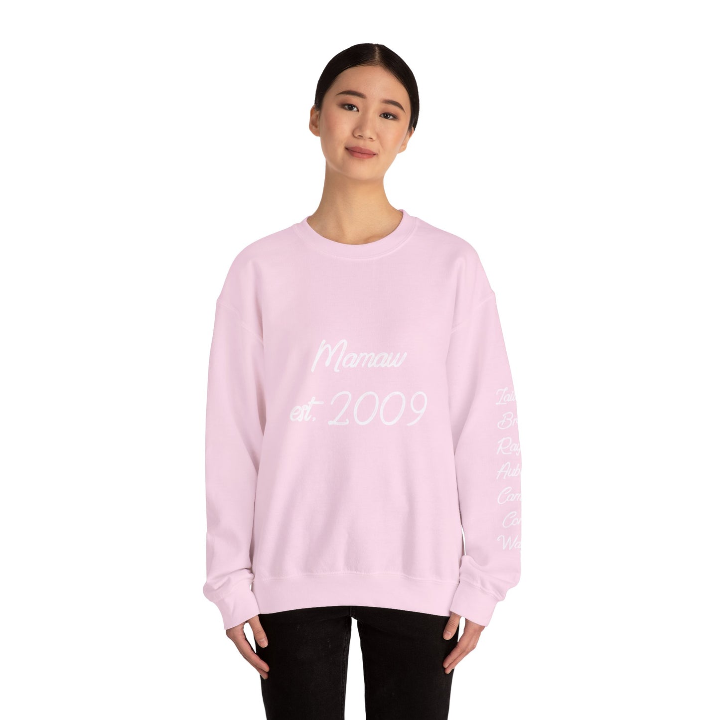 Mamaw Est. 2009 Crewneck Sweatshirt — Personalized Grandma Gift