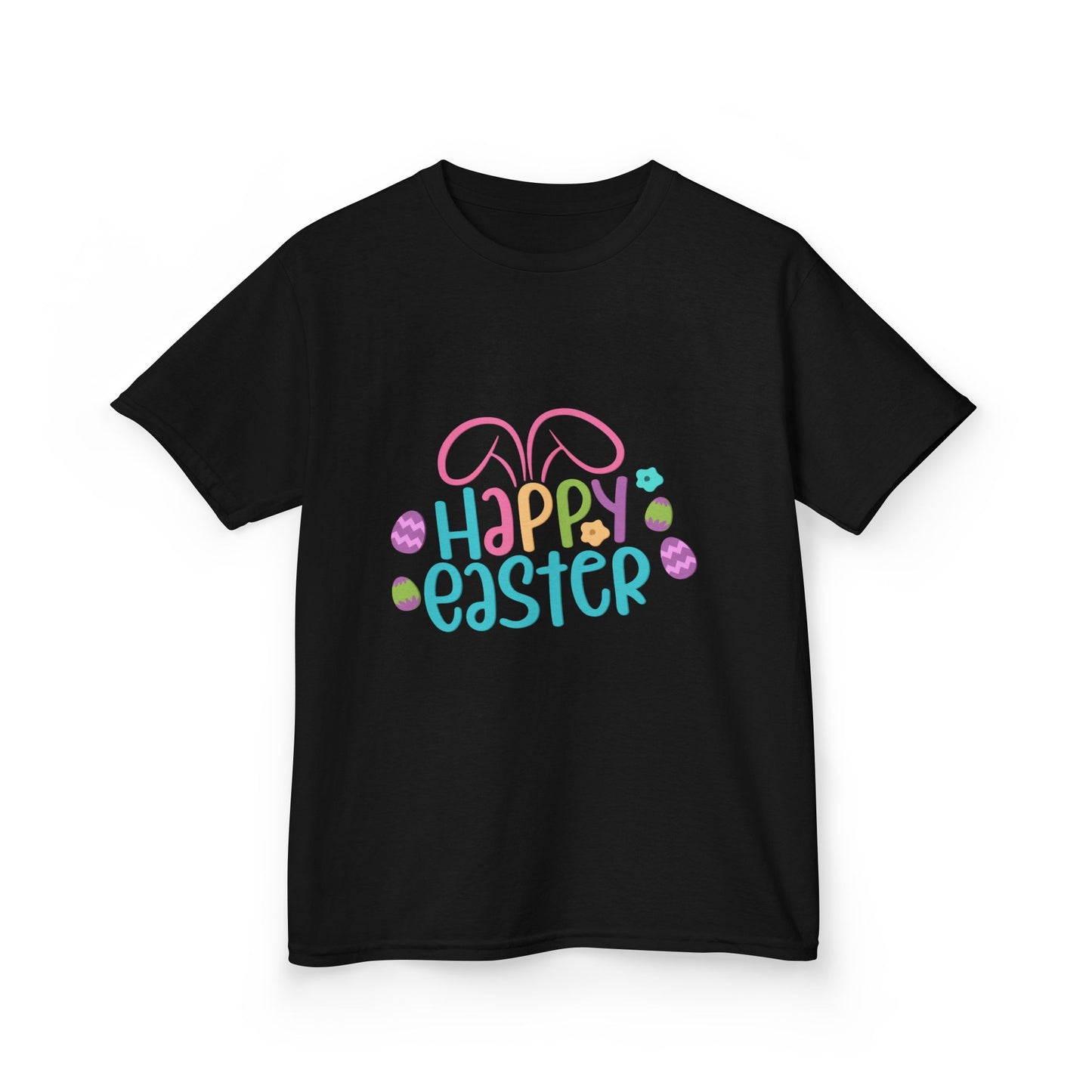 Happy Easter Kids Tee — Bunny Ears & Easter Eggs Holiday Shirt
