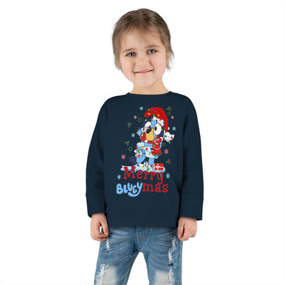 Toddler Tee — Merry BLUEYMAS Christmas Long Sleeve
