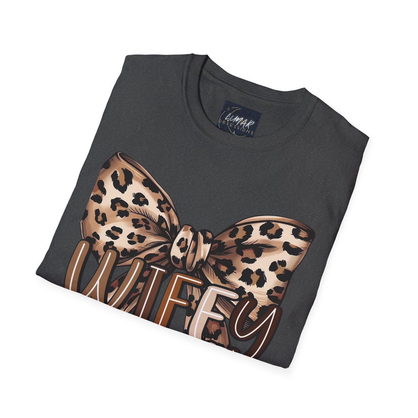 Wifey Leopard Bow T-Shirt — 'WIFEY' Leopard Print Bow Tee