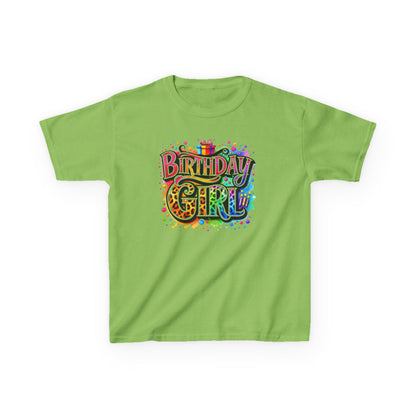 Birthday Girl Kids T‑Shirt — Colorful Confetti Party Tee