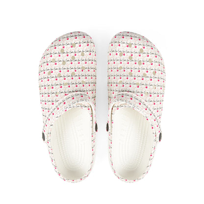 Cupid's Arrow- Merch- White Bow & Arrow Design- Colorful EVA Foam Clogs
