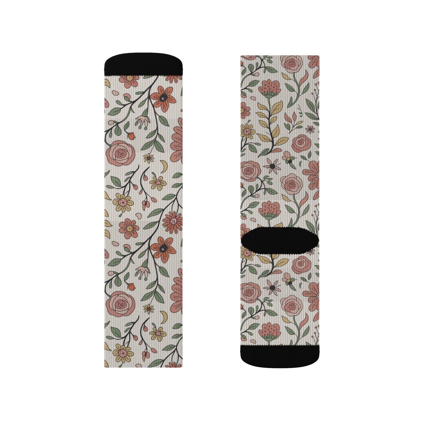 Floral Sublimation Socks | Cozy