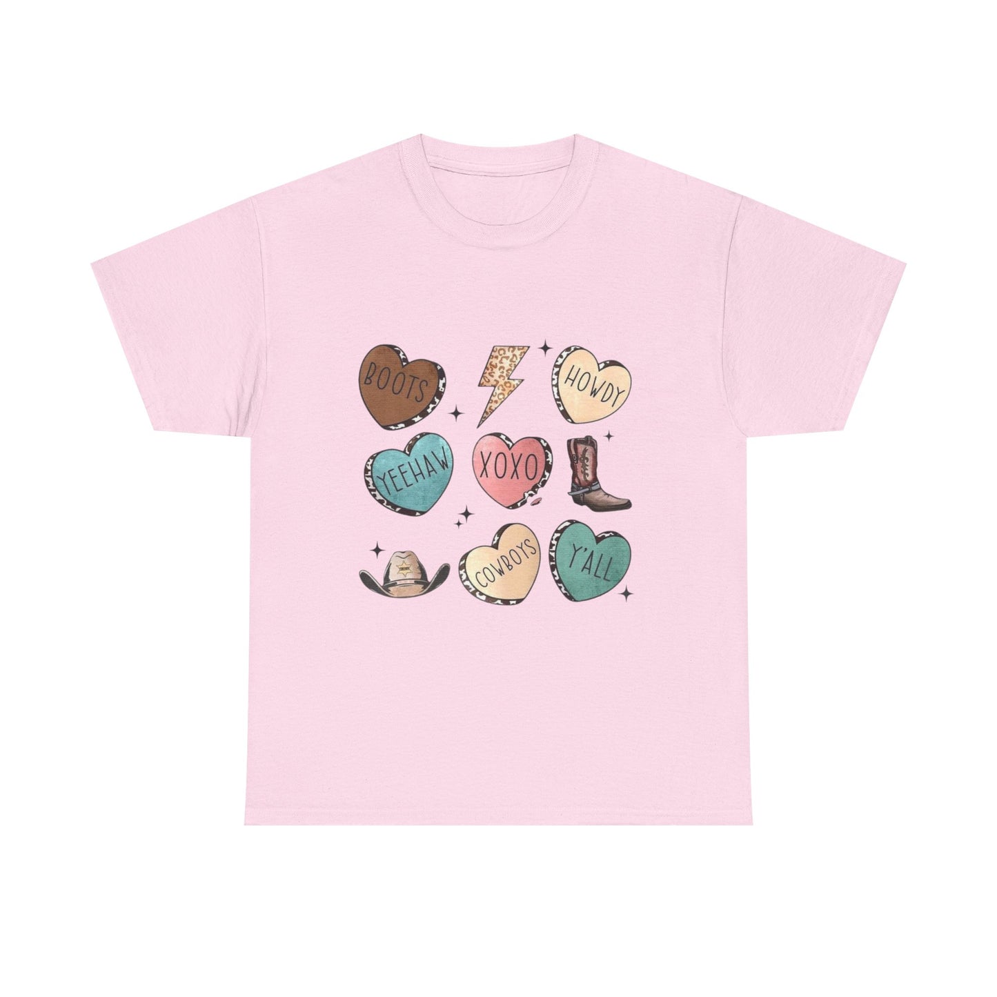 Cowgirl Candy Heart Tee — Cute Western Hearts Graphic T-Shirt (XOXO, Howdy, Y'all)