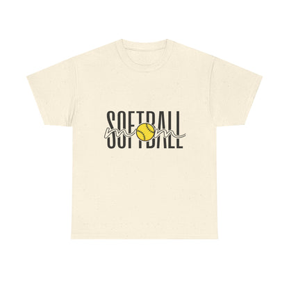 Softball Mom/Player Tee — Retro Script Softball Graphic T-Shirt