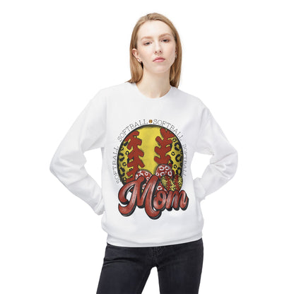 Softball Mom Crewneck Sweatshirt – Leopard Stitch Ball Graphic