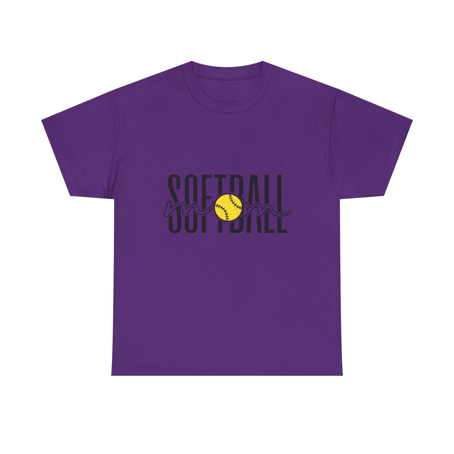 Softball Mom/Player Tee — Retro Script Softball Graphic T-Shirt