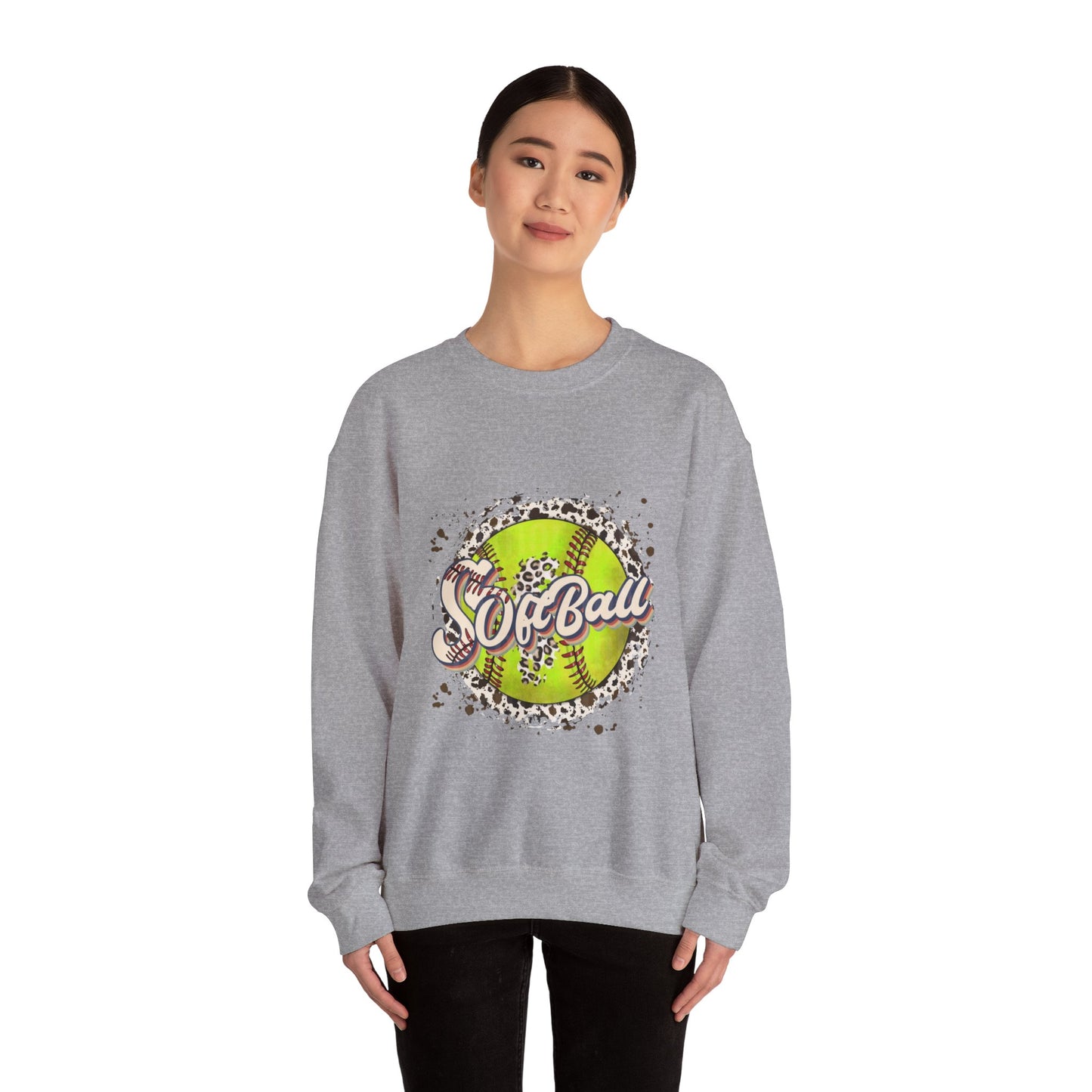 Softball Graphic Crewneck Sweatshirt – Neon Softball Design