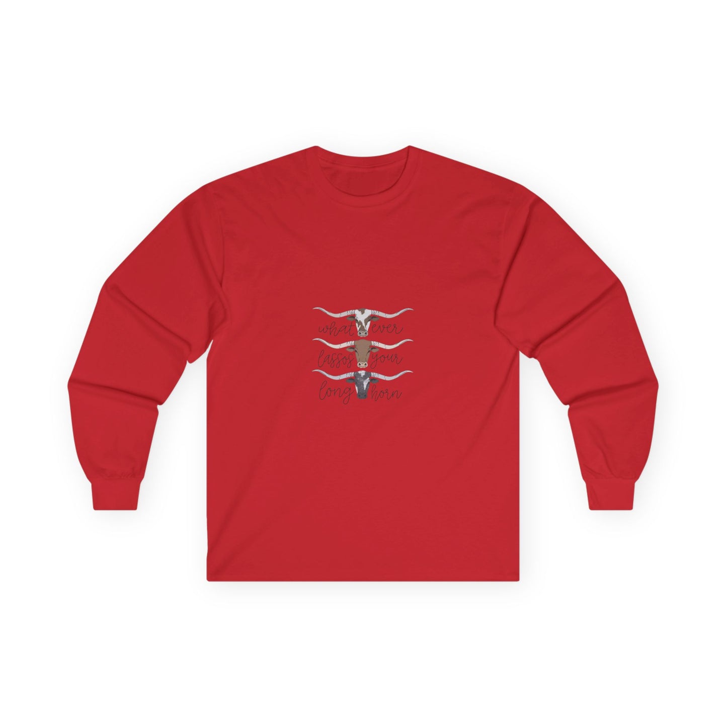 Longhorn Trio Long Sleeve Tee – 'Stay Humble Hustle Hard' Western Graphic