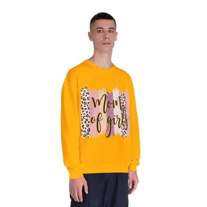 Mom of Girls Leopard Brushstroke Crewneck Sweatshirt