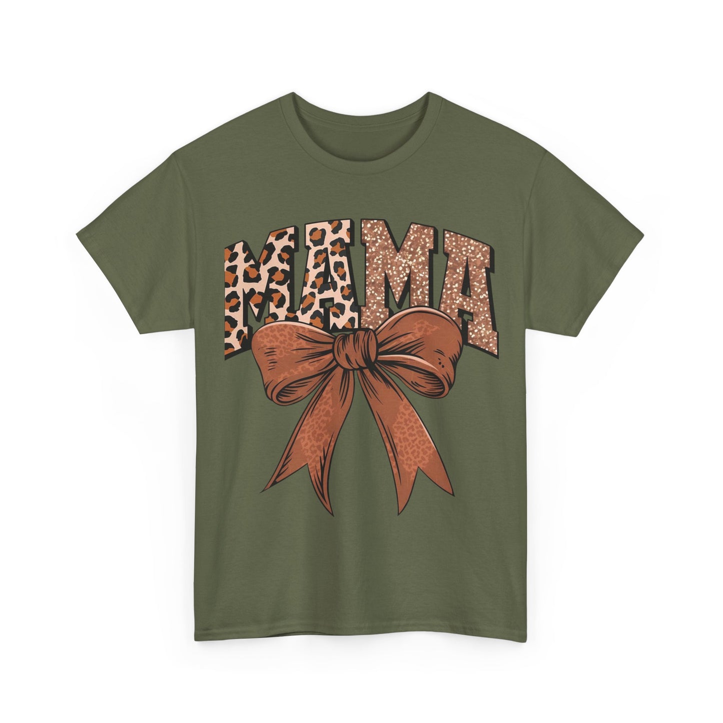 Leopard Mama & Bow- Unisex Heavy Cotton Tee