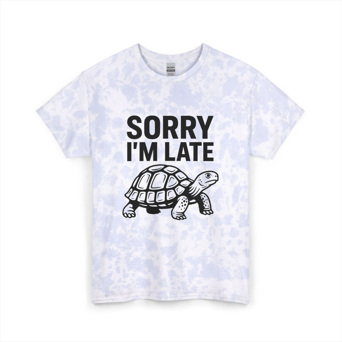 Playful Tie Dye Tee for Relaxed Vibes, Perfect Gift for Friends & Family, Casual Wear, Birthday Gift, Sorry I'm Late Design