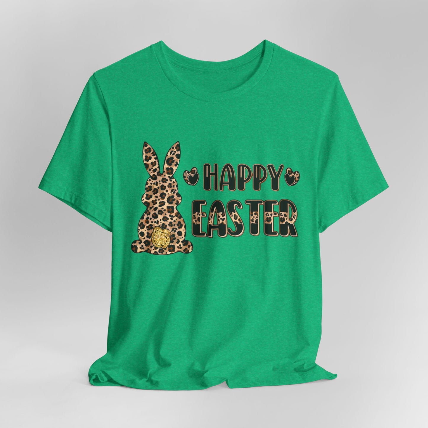 Leopard Print 'Happy Easter' Bunny Tee