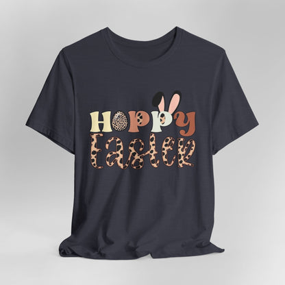 Happy Easter Leopard Print Tee — Cute Bunny Egg Holiday T-Shirt