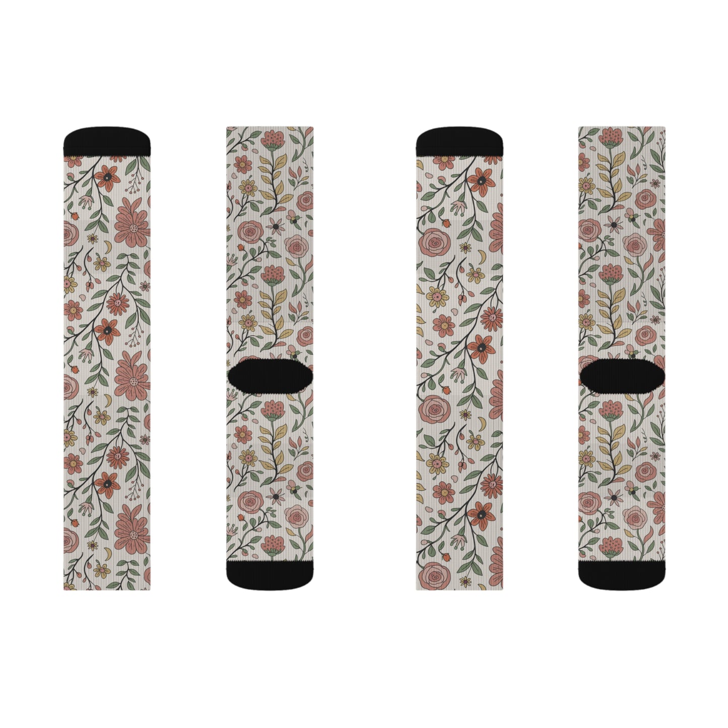 Floral Sublimation Socks | Cozy