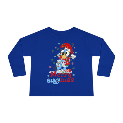Toddler Tee — Merry BLUEYMAS Christmas Long Sleeve