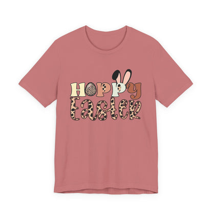 Happy Easter Leopard Print Tee — Cute Bunny Egg Holiday T-Shirt