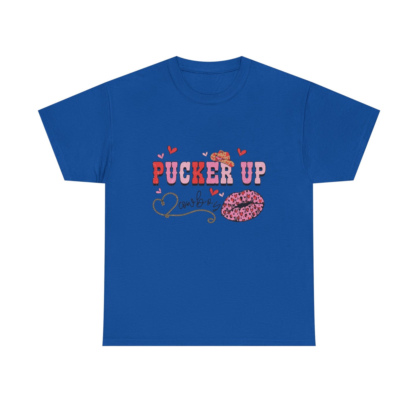 Pucker Up Kiss Graphic Tee – Cute Valentine’s Day Leopard Lip Design