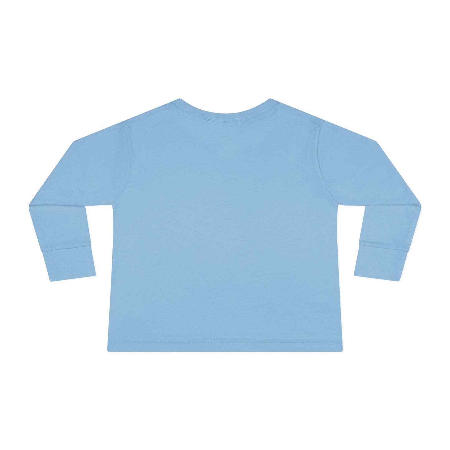 BLUE-Y Toddler Long Sleeve Tee — "OMG Santa! I Know Him!" DOG Christmas Shirt