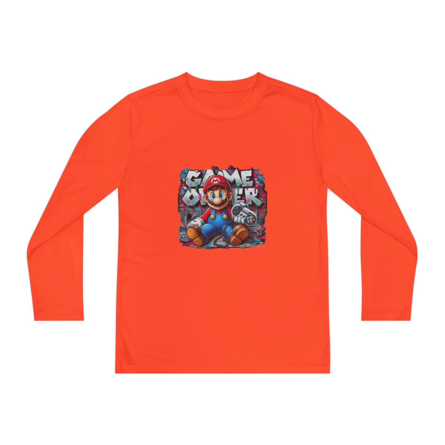 "Game Over" Graphic Youth Long Sleeve Gamer Character Tee