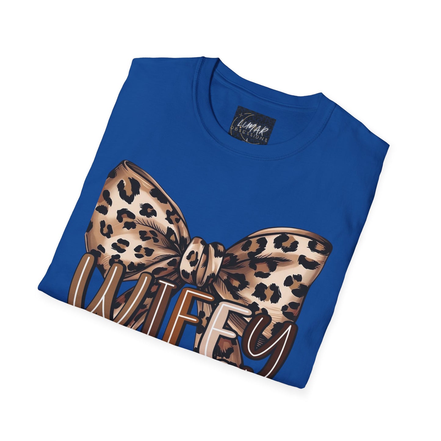 Wifey Leopard Bow T-Shirt — 'WIFEY' Leopard Print Bow Tee