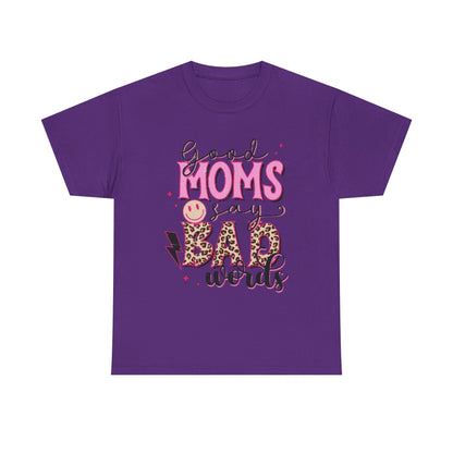 T-Shirt — "Good Moms Say Bad Words" Pink Leopard Graphic Mother's Day Tee