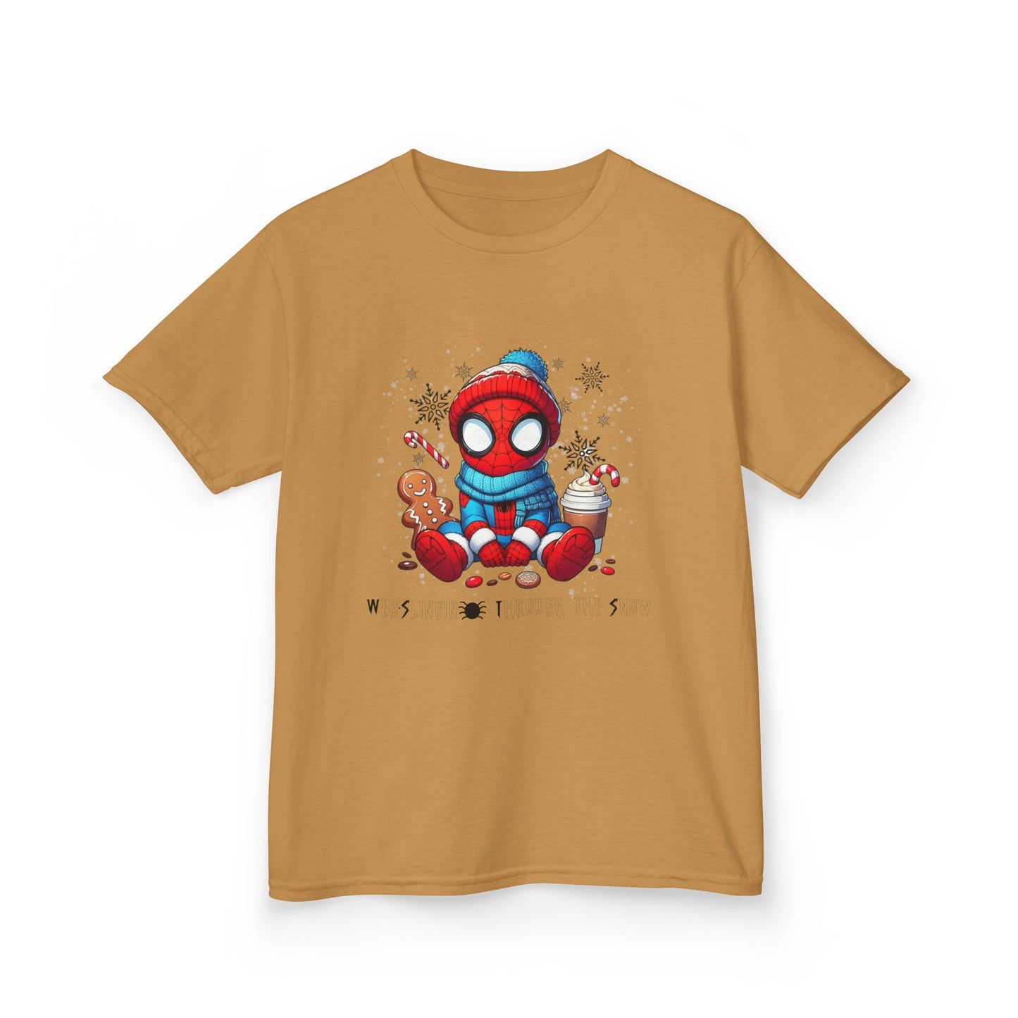 Kids Tee — Cozy Winter Superhero with Cookies & Hot Cocoa