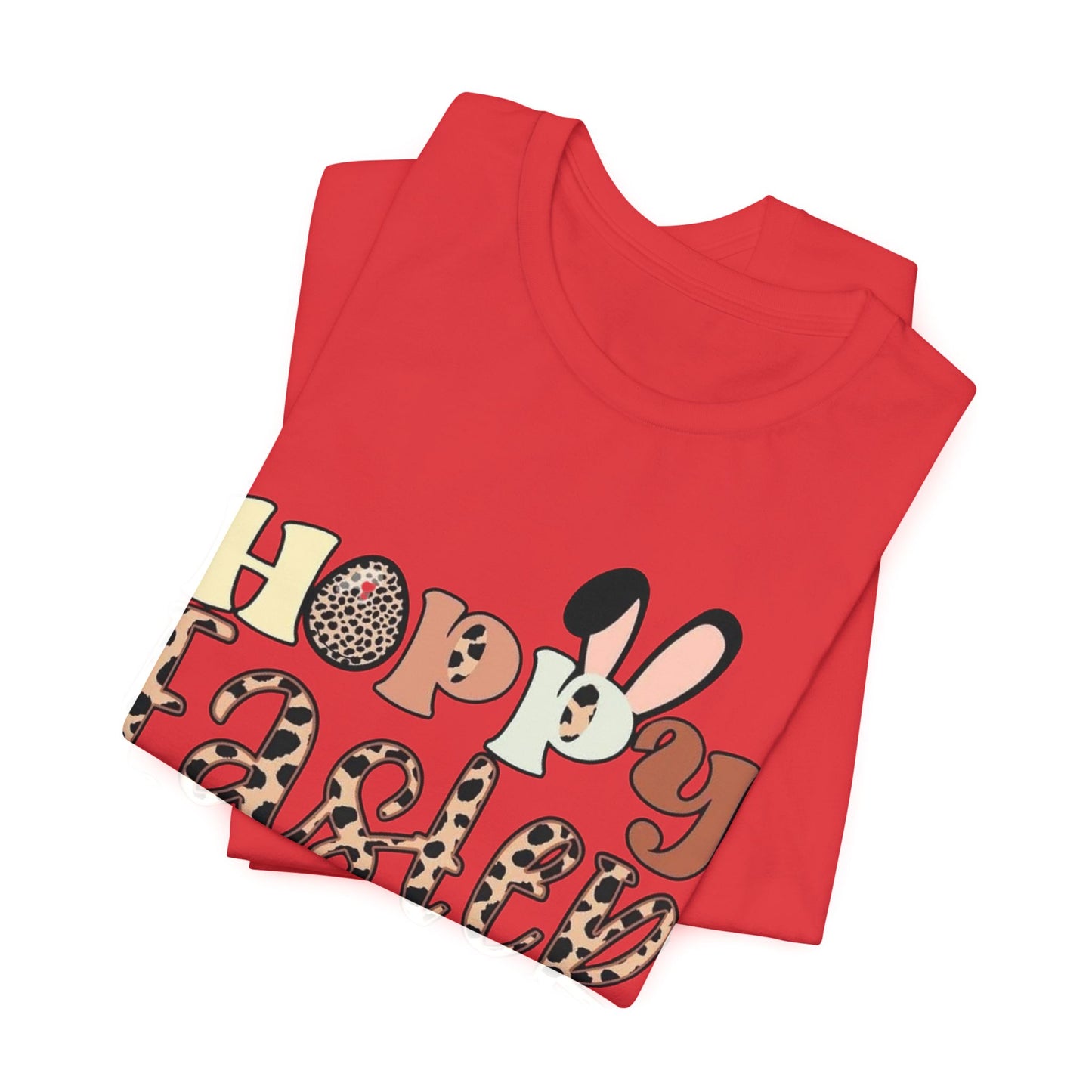 Happy Easter Leopard Print Tee — Cute Bunny Egg Holiday T-Shirt