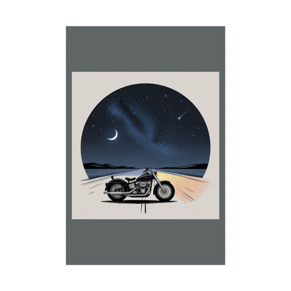 Motorcycle Night Sky Rolled Posters