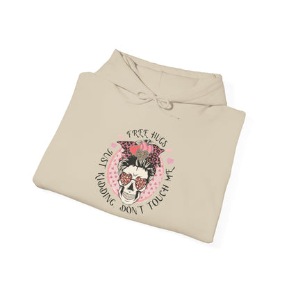 Hoodie — 'I Need Hugs, Just Kidding Don't Touch' Vintage Sloth Graphic Hoodie