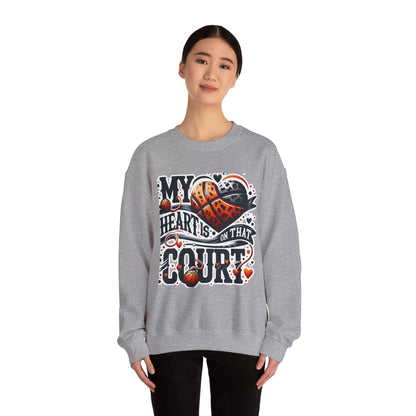 Basketball 'My ❤️Is On That Court' Crewneck Sweatshirt