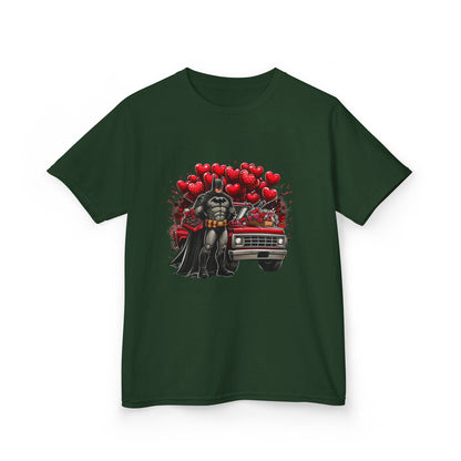 Kids Vader Valentine T‑Shirt — Darth Vader with Hearts and Vintage Car