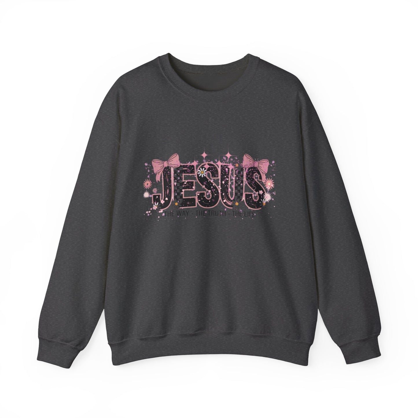 Jesus Floral Crewneck Sweatshirt – The Way The Truth The Life Christian Pullover