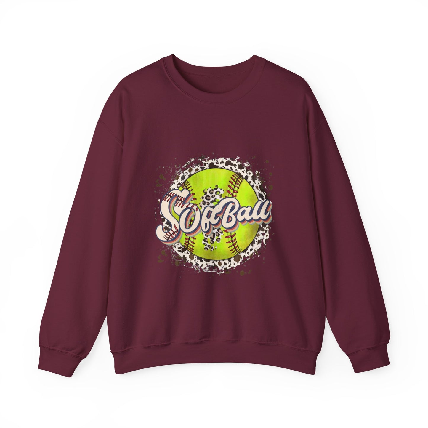 Softball Graphic Crewneck Sweatshirt – Neon Softball Design