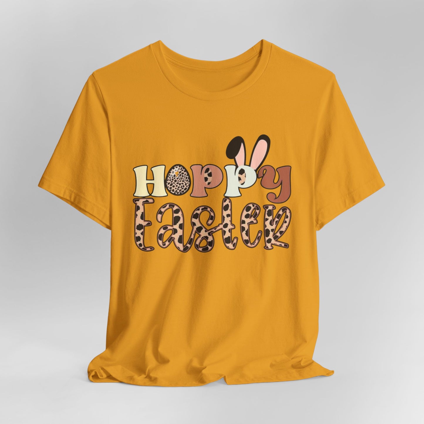 Happy Easter Leopard Print Tee — Cute Bunny Egg Holiday T-Shirt