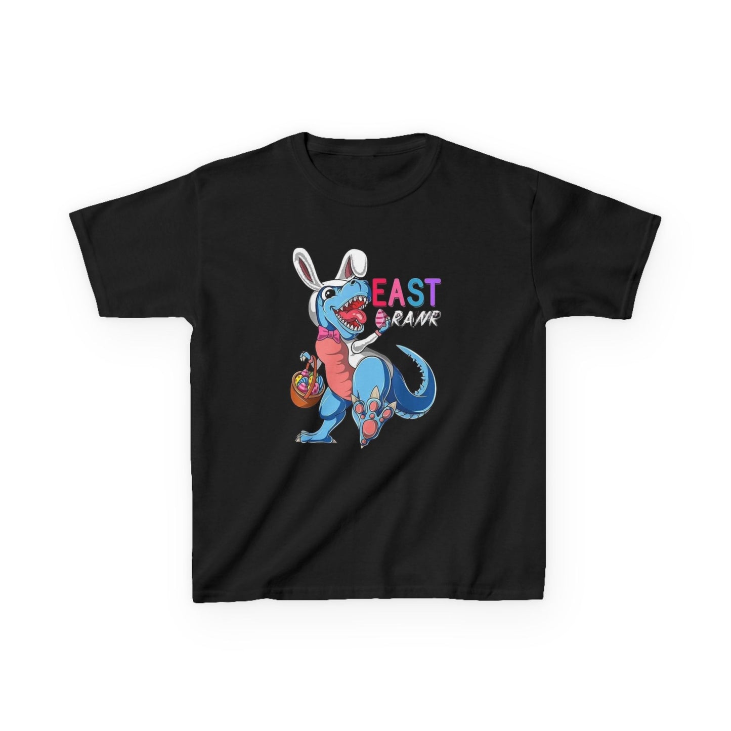 Kids 'Beast of Easter' Dino Bunny T‑Shirt — Cute Easter Dino with Basket