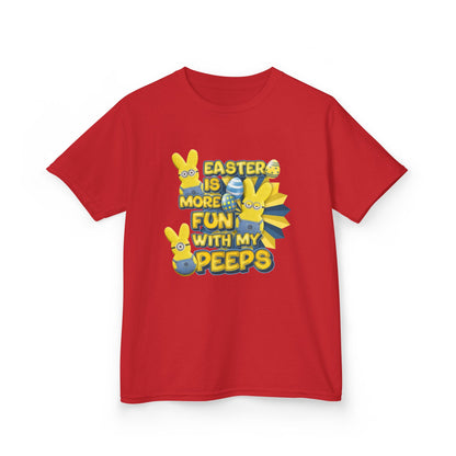 Kids Tee — "Easter Is More Fun With My Peeps" Cute Bunny & Chick Design