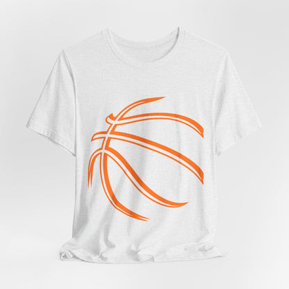 Basketball Line Art Tee — Orange Outline Basketball T-Shirt