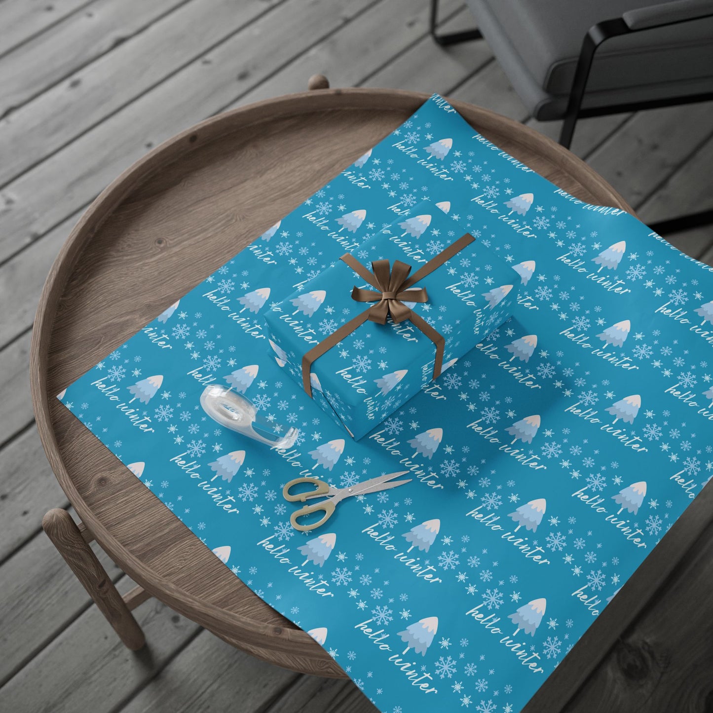 Winter Themed Wrapping Paper for Holidays, Gift Wrap