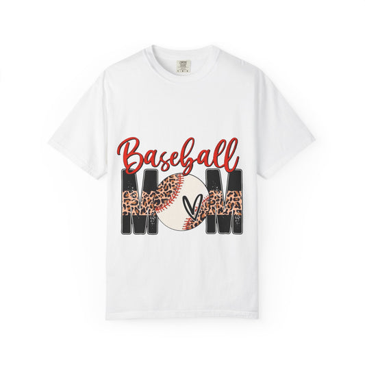 Baseball Mom T-Shirt — Leopard Print Baseball Design