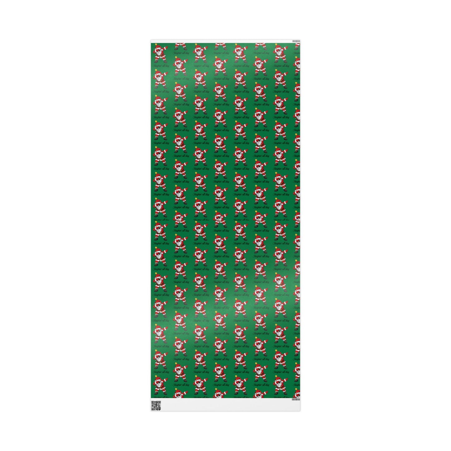 Dabbin' Santa Pattern Wrapping Paper Roll