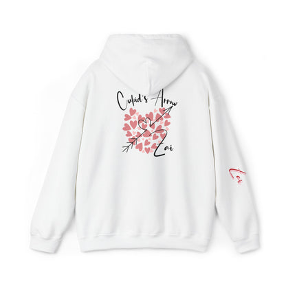 Cupid’s Arrow Lei Hoodie — Heart Arrow Script Pullover for Valentine’s Day