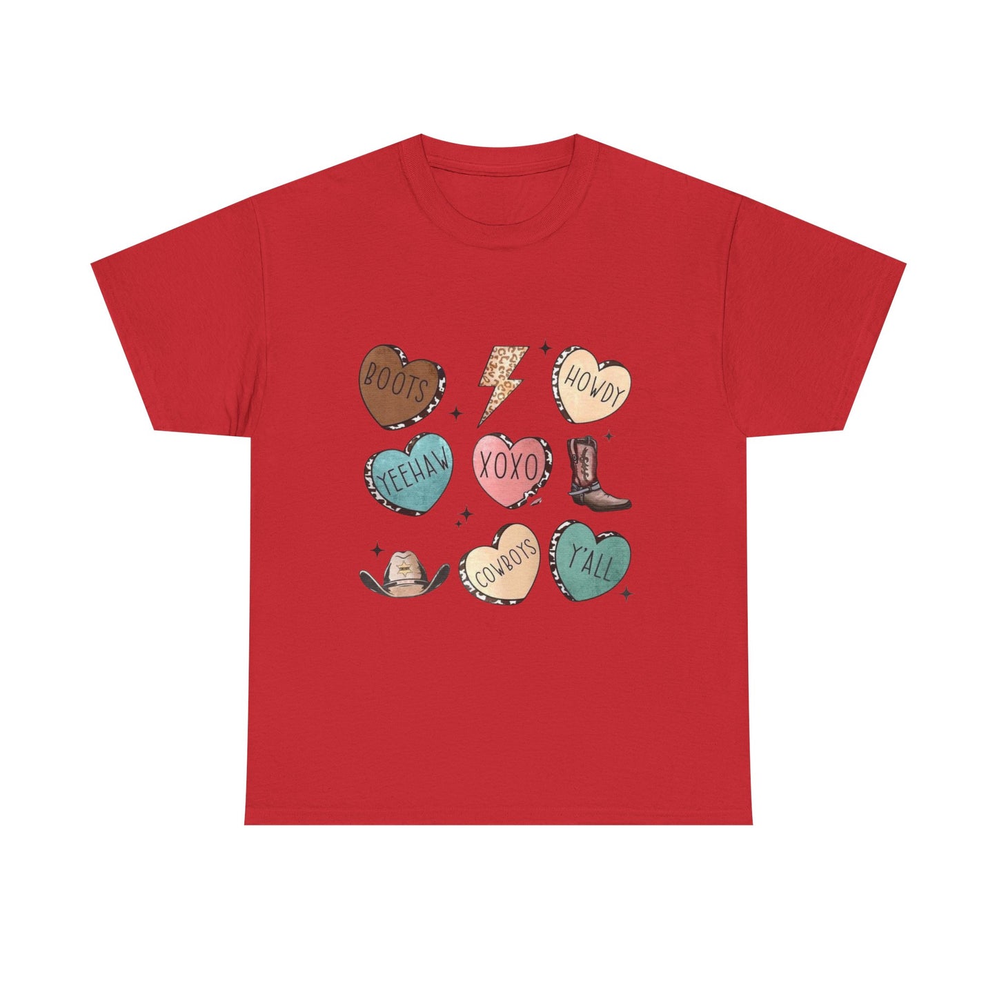 Cowgirl Candy Heart Tee — Cute Western Hearts Graphic T-Shirt (XOXO, Howdy, Y'all)