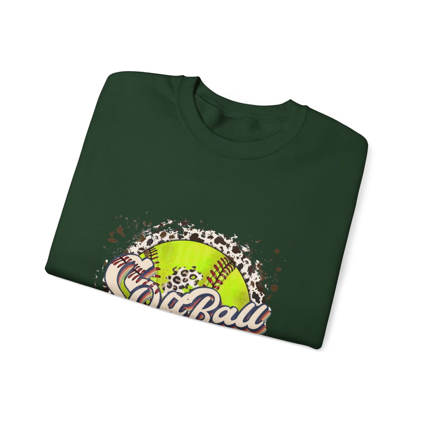 Softball Graphic Crewneck Sweatshirt – Neon Softball Design