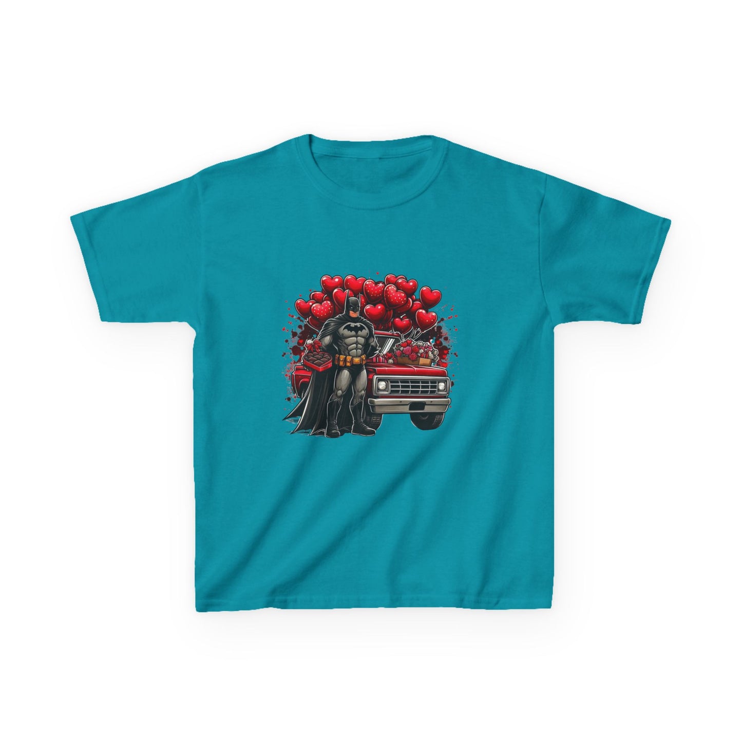 Kids Vader Valentine T‑Shirt — Darth Vader with Hearts and Vintage Car