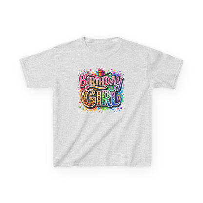 Birthday Girl Kids T‑Shirt — Colorful Confetti Party Tee
