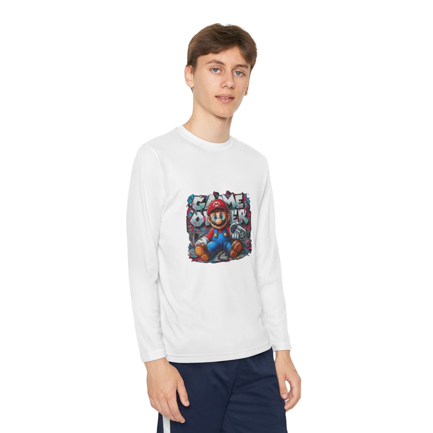 "Game Over" Graphic Youth Long Sleeve Gamer Character Tee
