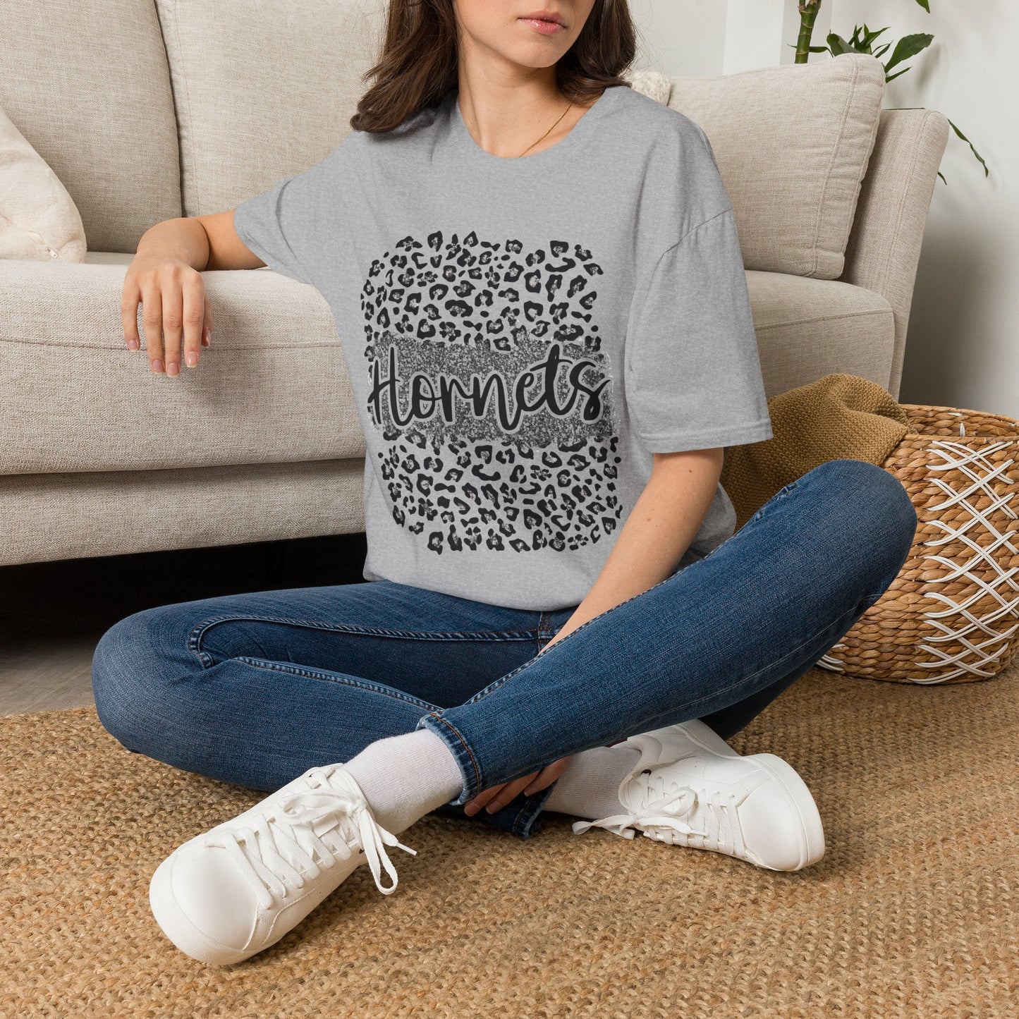 Hornets Leopard Circle T-Shirt — Trendy Animal Print Fan Tee