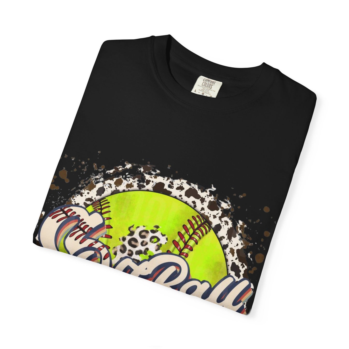 Softball Vintage Graphic T-Shirt — Neon Softball Logo Tee